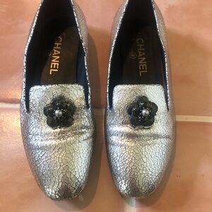Chanel metallic loafers size 37